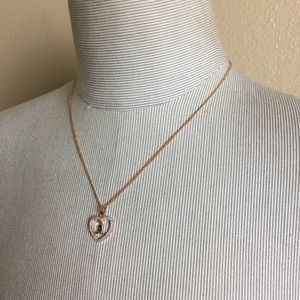 New rose gold heart letter A pendant necklace